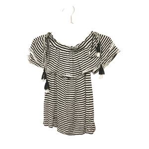 Loft NWT off the shoulder boho tassel striped top size XSP